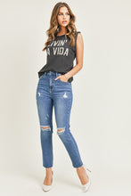 Load image into Gallery viewer, High Rise Distressed Relaxed Jean
