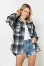Load image into Gallery viewer, Black &amp; White Plaid Flannel
