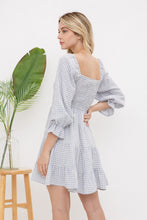Load image into Gallery viewer, Gingham Smocked Ruffle Dress
