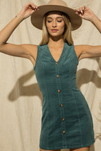 Load image into Gallery viewer, Teal Corduroy Dress
