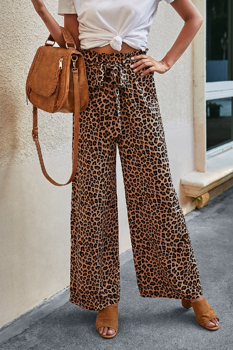 Wide Leg Leopard Pants