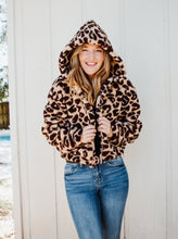 Load image into Gallery viewer, Animal Print Sherpa Hooded Jacket
